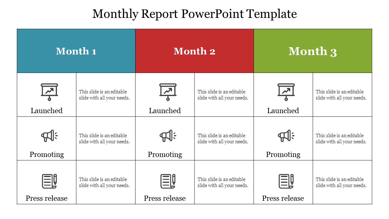 Monthly Report PowerPoint Template